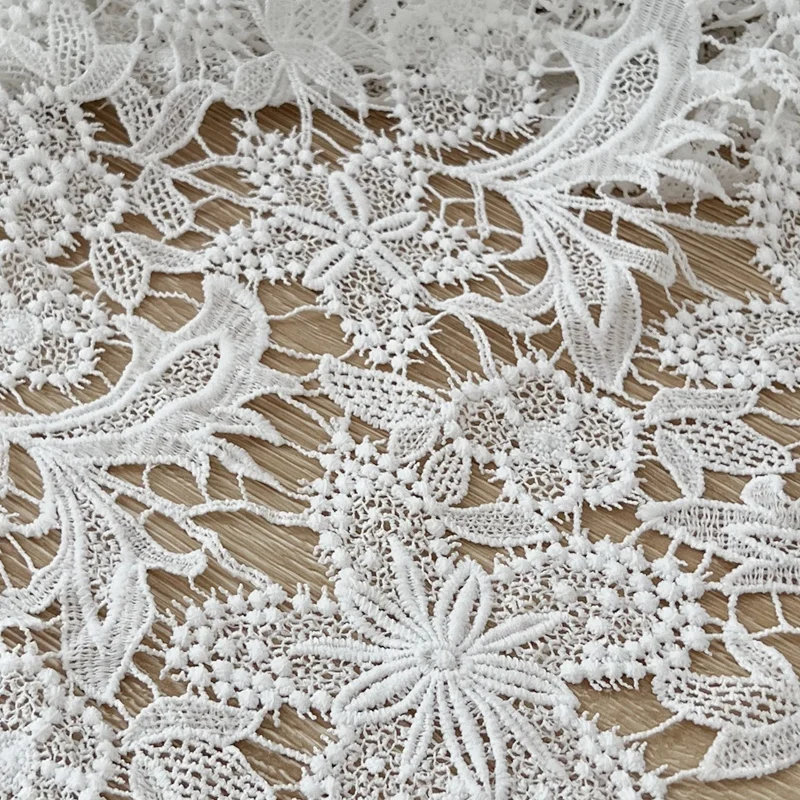 High quality water-soluble lace fabric Small flower hollowed out tela Dress skirt dress accessories material