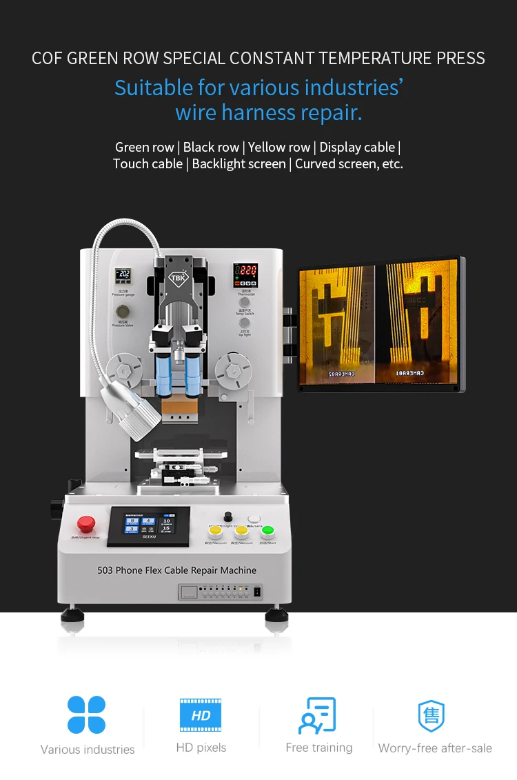 TBK Factory Cellphone screen cable recharge Repair machine TBK503 LCD flex bonding Equipment