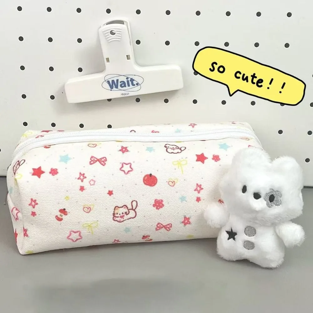 

Cute Bow Pen Bag Large Capacity Multifunctional Pencil Case Cartoon Cat Dog Stationery Bag Students