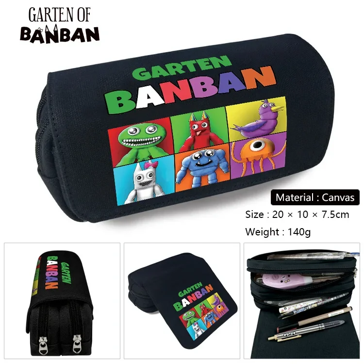 Banban Garden Game Peripheral Student Pencil Case Large Capacity Canvas Double-layer Zipper Stationery Box Pencil Wallet