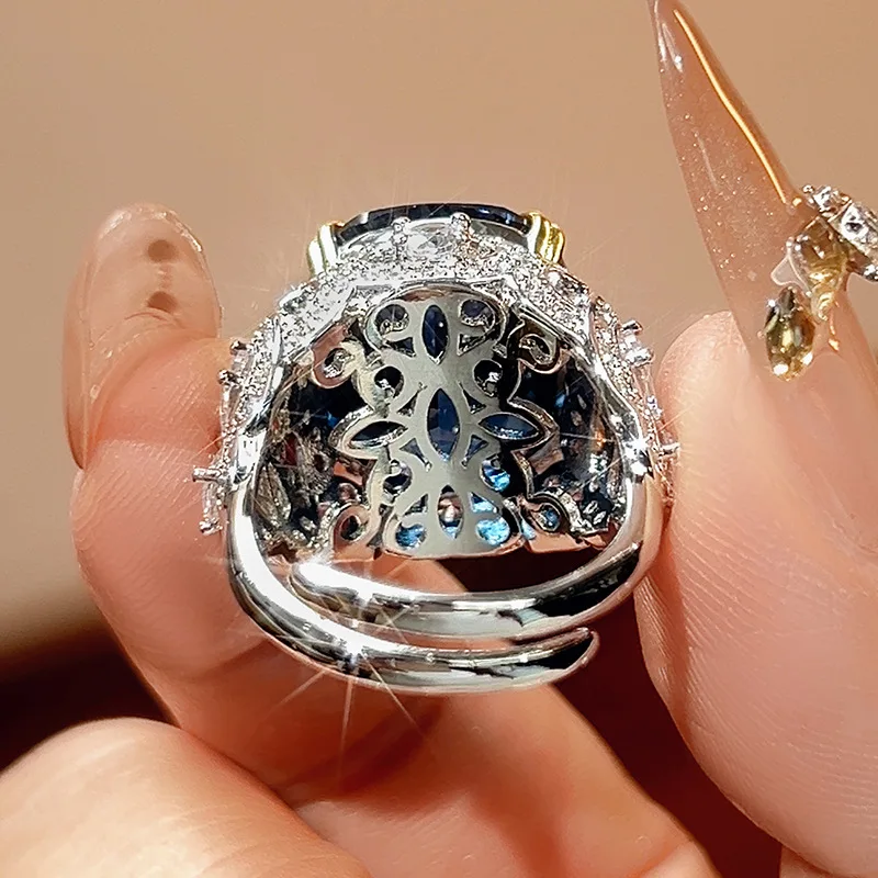 سحق الجليد قطع مختبر الياقوت سيترين الأحجار الكريمة والمجوهرات خاتم الخطوبة