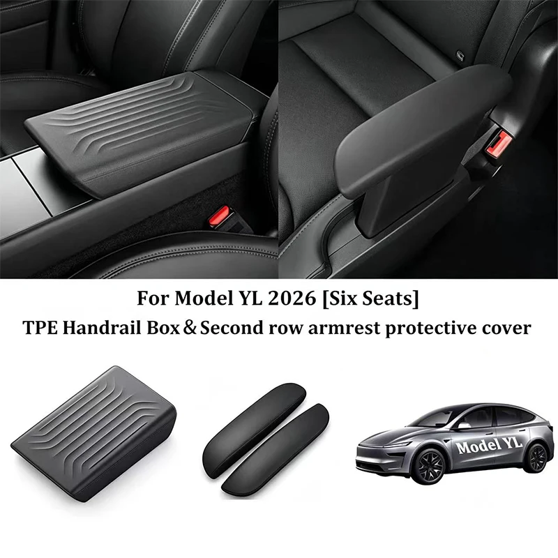 Housse de protection pour accoudoir de console centrale, pour Tesla Model YL, 6 places, deuxième rangée, support de coude, protection anti-rayures