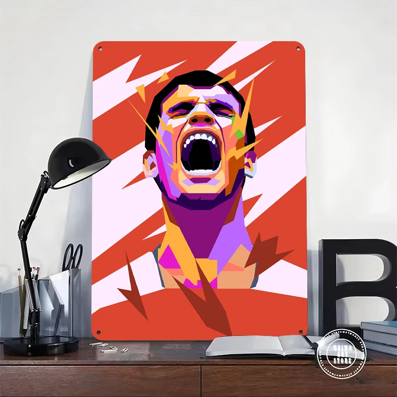 Carlos Alcaraz Pop Art Tinplate Poster Customized Wall Art Retro Vintage Metal Signs for Fans Gamer Decoration Room Tin Sign