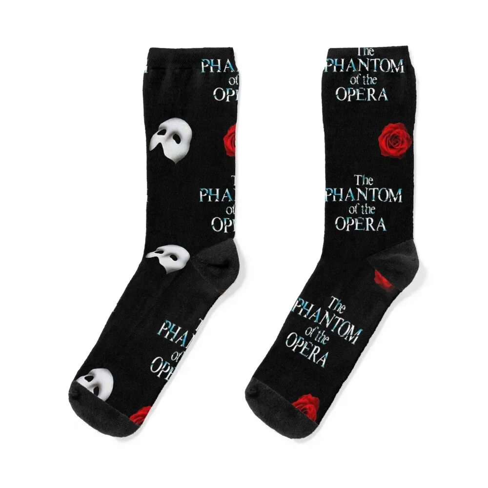 Phantom OG Opera Ghost Pattern with Mask and Rose Socks hockey gym Toe sports set Socks Women Men's