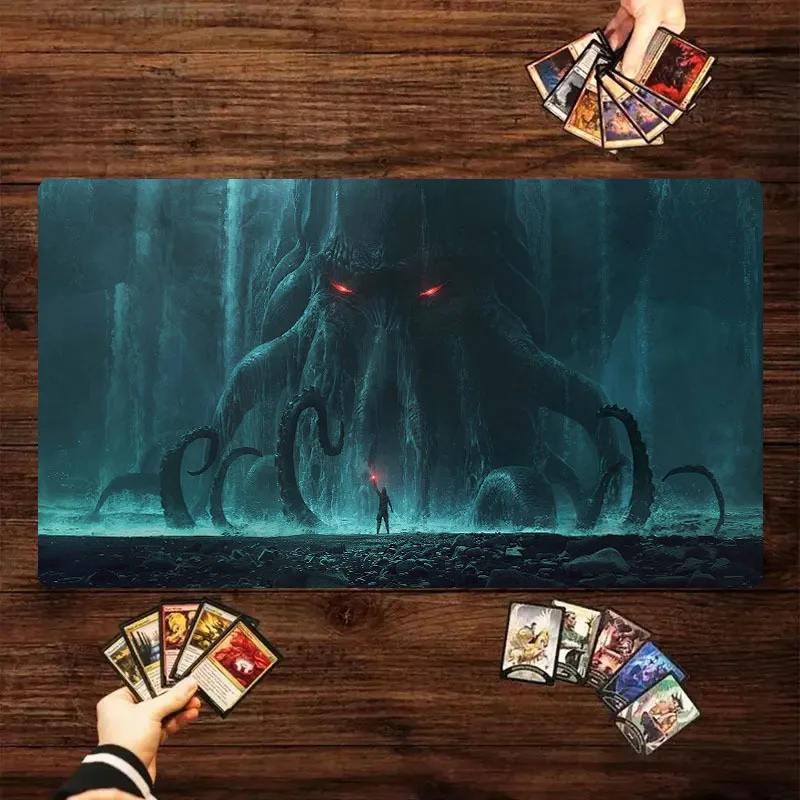Magci Game Mouse Pad Game Mat Large Computer Office Mousepad Anti-slip Playmat for MTG DTCG CCG RPG Trading Card Desk Mats 35x60