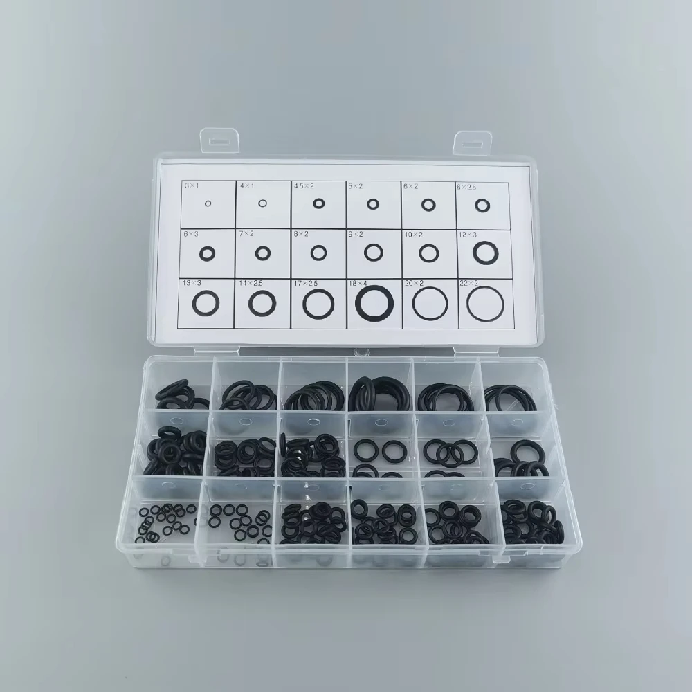 225PCS O Rings Set Nitrile Rubber High Temperature High Pressure Resistance Waterproof Seal Gasket Rubber Ring Multi Purpose Kit