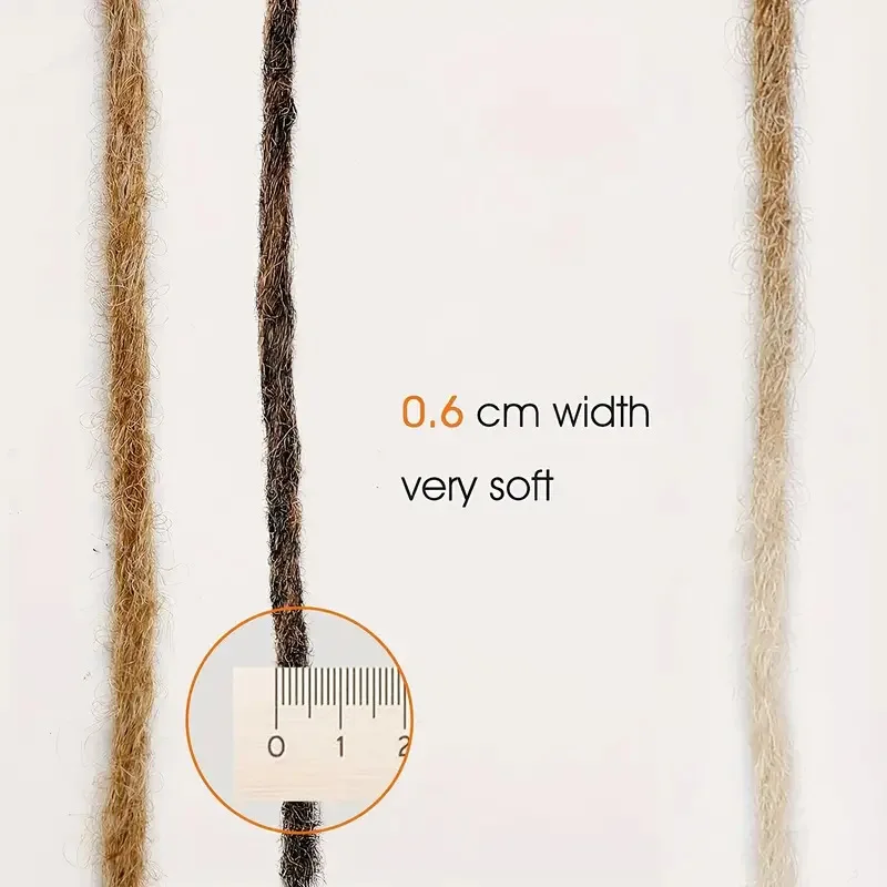 Perruque dreadlock en fibre chimique, cheveux crochet, 0.6cm, double queue