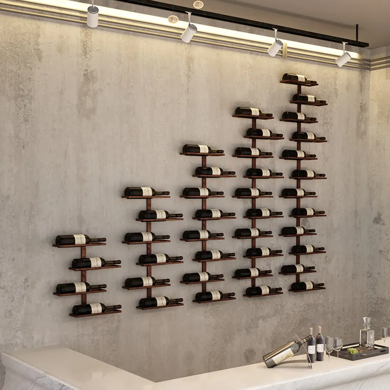 Household living room against the wall, red wine rack, red wine glass rack, wine cabinet, wall hanging hanging bar counter,