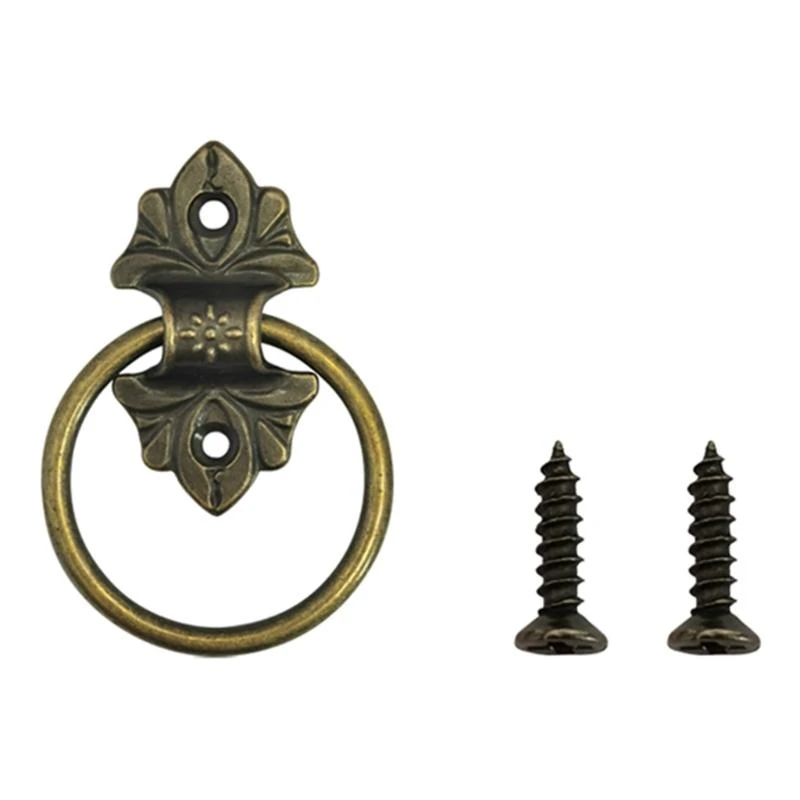 

652F Classical Round Drawer Pulls Metal Cabinet Handle in Antique Bronze Finish Vintage Inspires Drawer Knobs for Household