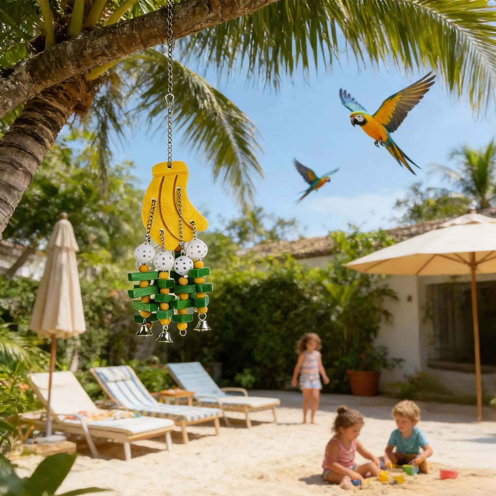 

Игрушки для птиц: деревянные игрушки-бананы для развлечения и стимуляции, для корелл, неразлучников, для ухода за клювом, от скуки и стресса