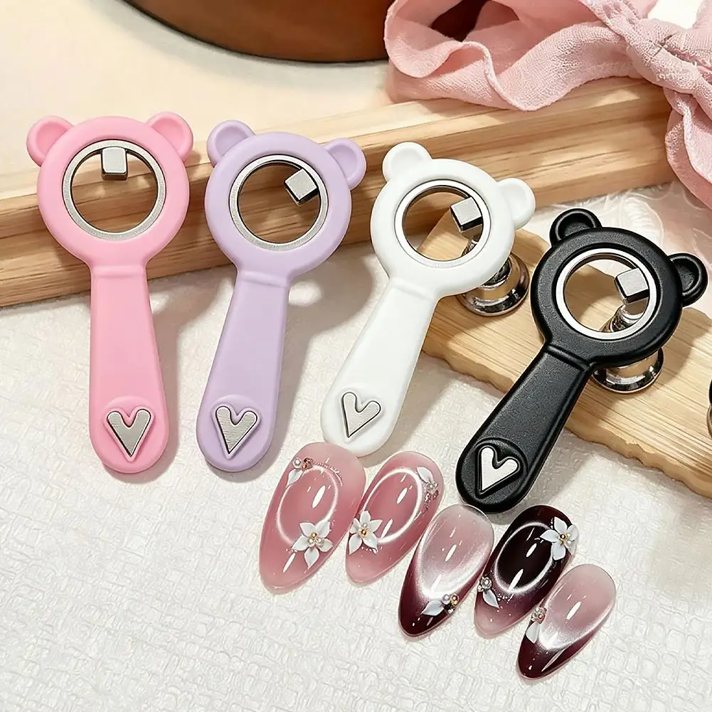 Cat Eye Magnet Nail Art Tool for Girls, Ring-Shaped Cat Eye Magnet with Magnetic Bead Art Design for Personal DIY, Studio Salon