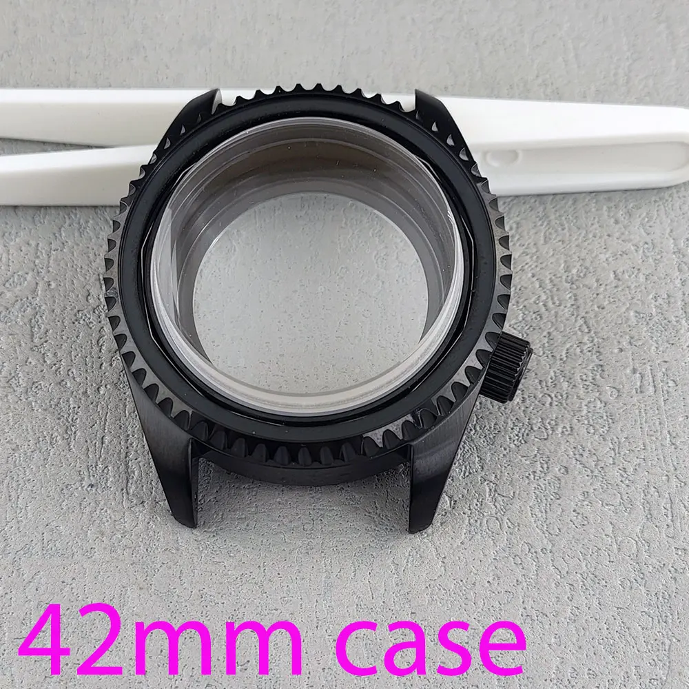 

NH35 Case 42mm Case SKX007 Screw In Crown Inlaid Stainless Steel Sapphire Convex Glass Waterproof Case Fit NH35/NH36 Movement