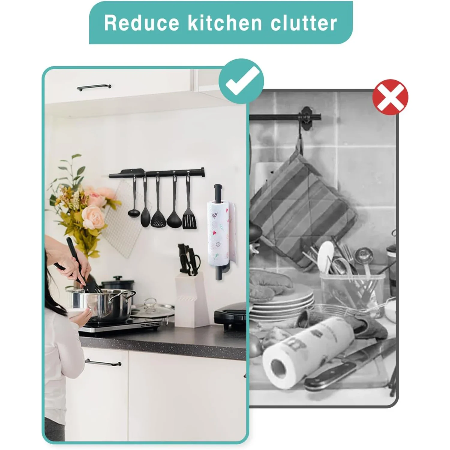 Küche Papier Handtuch Halter Klebstoff Tissue Aufhänger Wc Rollen Papier Spender Schrank Lagerung Serviette Rack Bad Zubehör – Detail 4