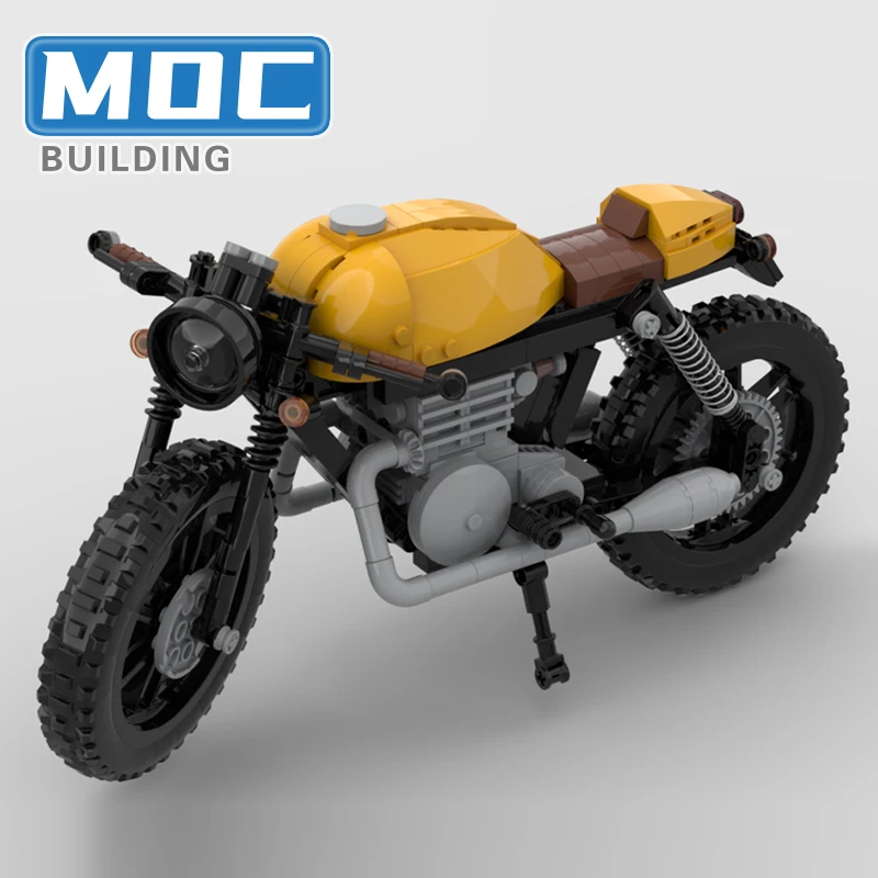 Famous Motorcycle Model MOC Building Blocks Cafe Racer Technology Bricks City Display Diy Assembly Collection Toys Xmas Gift