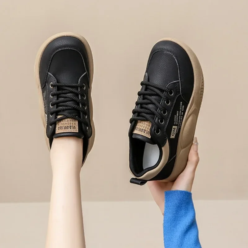 Chunky Sneakers 2024 Korean Style Fashion Casual Shoes Versatile Comfortable Platform Shoes Stylish Walking Flats Tenis De Mujer