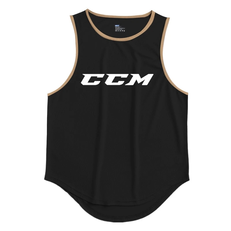 Men's Sports Letter Print Quick-drying Vest Tank Fitness Gym Sleeveless Shirt Tops Male Sport Running Breathable Surf Brand