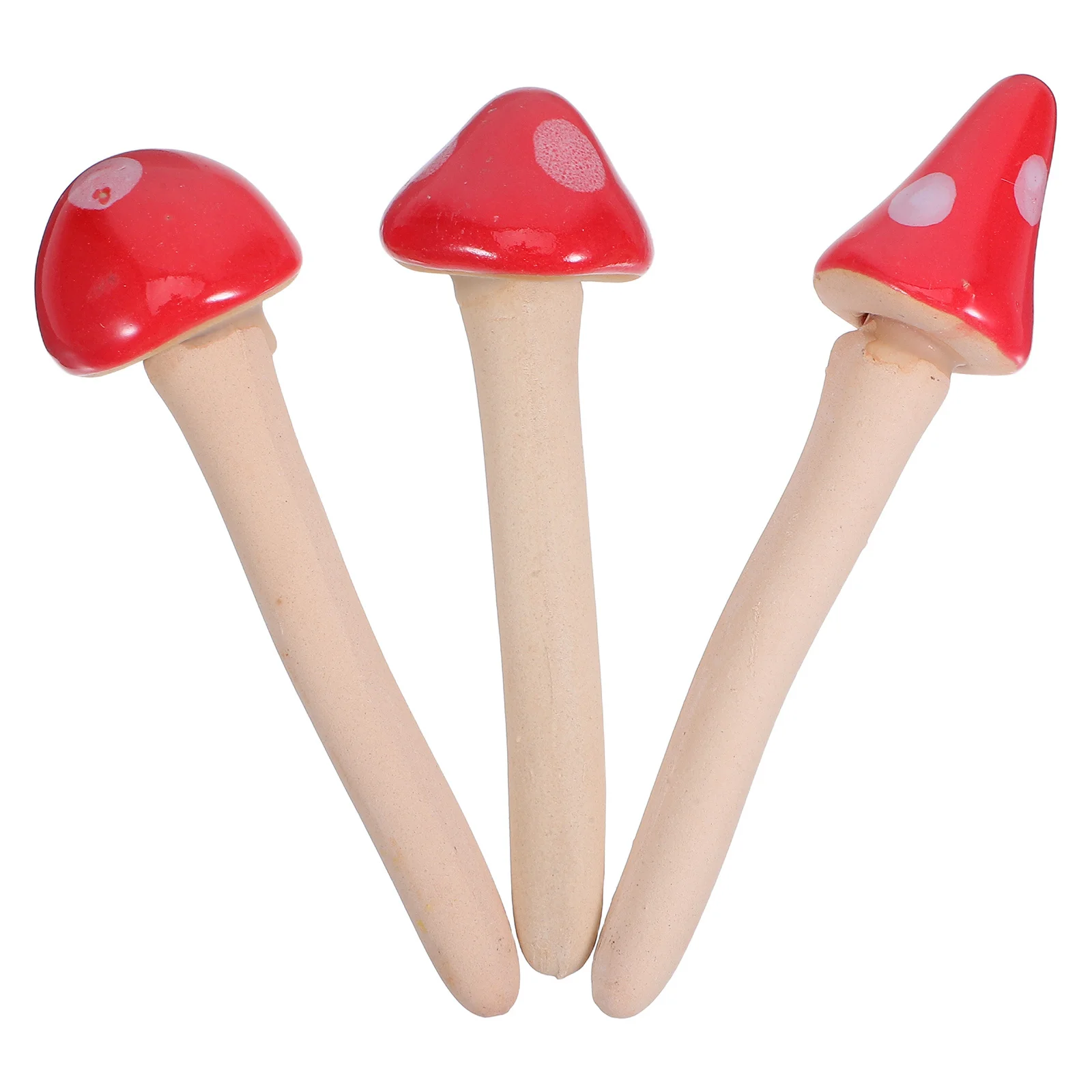 

3Pcs Ceramic Mushroom Decor Beautiful Natural Style Home Office Balcony Patio Desktop Decoration Garden Accessories Micro