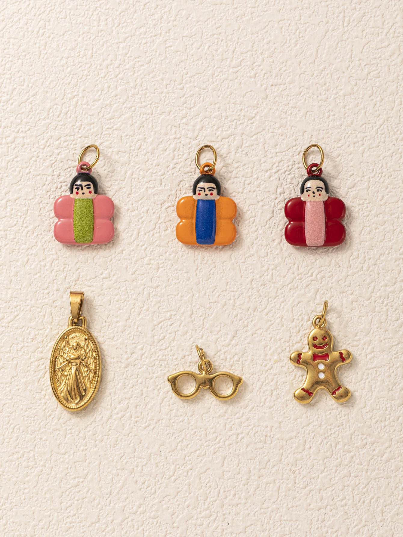 Edelstahl Niedliche Heilende Neue Beliebte Bunte Mädchen-Brillen-Keks DIY Anhänger Charms Schmuckherstellung – Detail 3