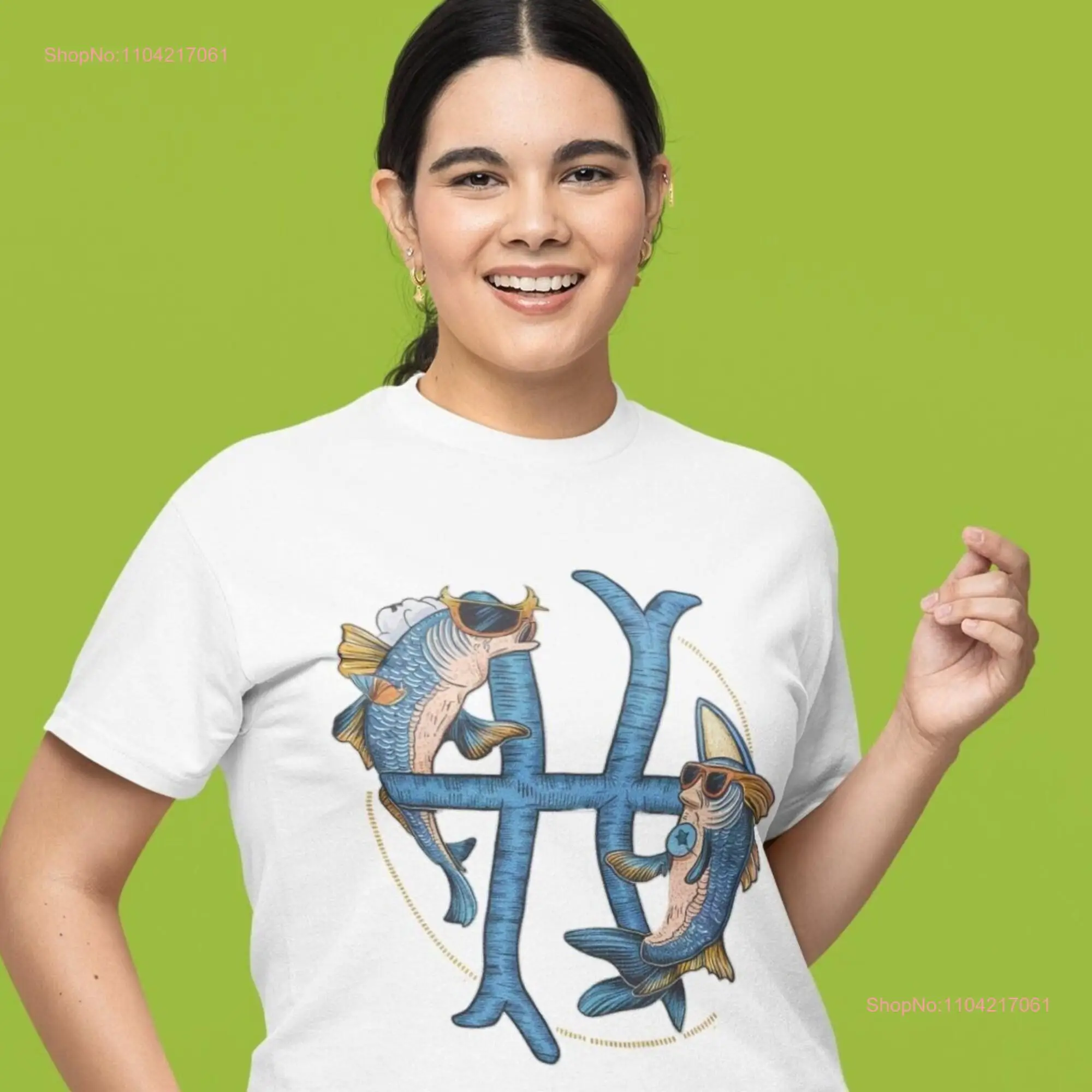 Pisces Zodiac Sign T Shirt Creative Astrology Design Playful Fish Vibrant Horoscope s for Fans long or short sleeves