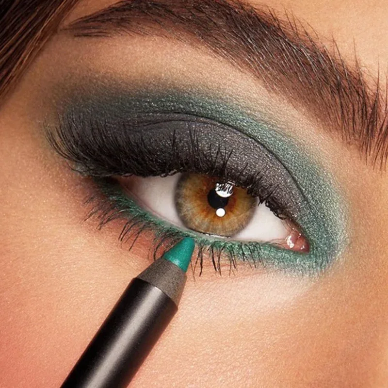 15สี Pearlescent อายแชโดว์ดินสอยาวนาน Glitter Shimmer Eye Shadow ปากกา Highlighter Stick Eyes Peralatan Rias