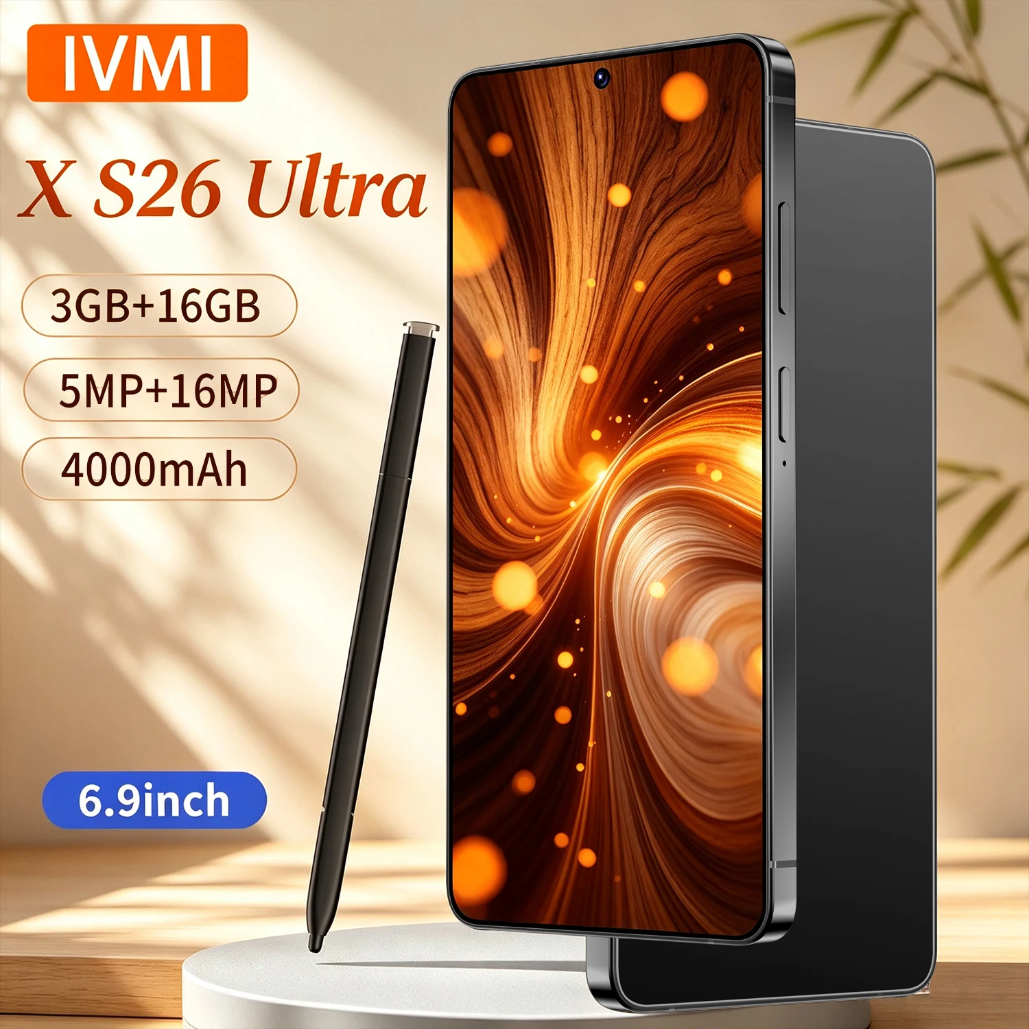 IVMI New XS26 Ultra Smartphone 16GB ROM Android10.0 Wifi Dual SIM Standby Play Store 4G Network 6.9
