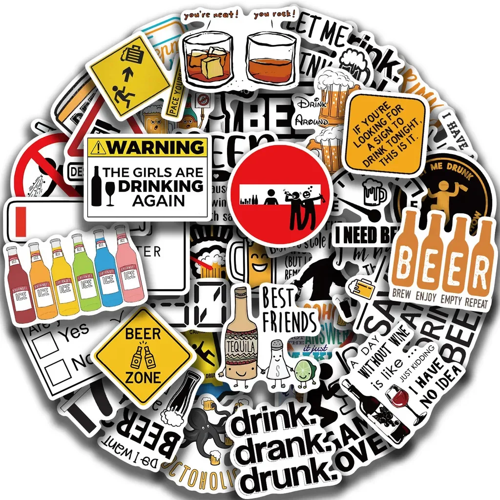 Humorous Graffiti‑Style Waterproof Sticker Set 50 Sheets For Suitcase Cup Guitar Hand‑craft Decoration Anime Worlds Store