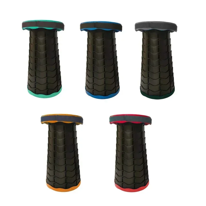 Outdoor Retractable Stool Plastic Chair Portable Lightweight Collapsable Telescopic Stool Retractable Folding Telescoping Stool