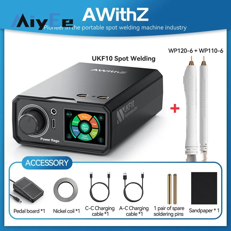 Awithz Capacitive Plug-in Version Mini Portable Lithium Battery 18650 Spot Welder Automatic/Manual Spot Welding Machine