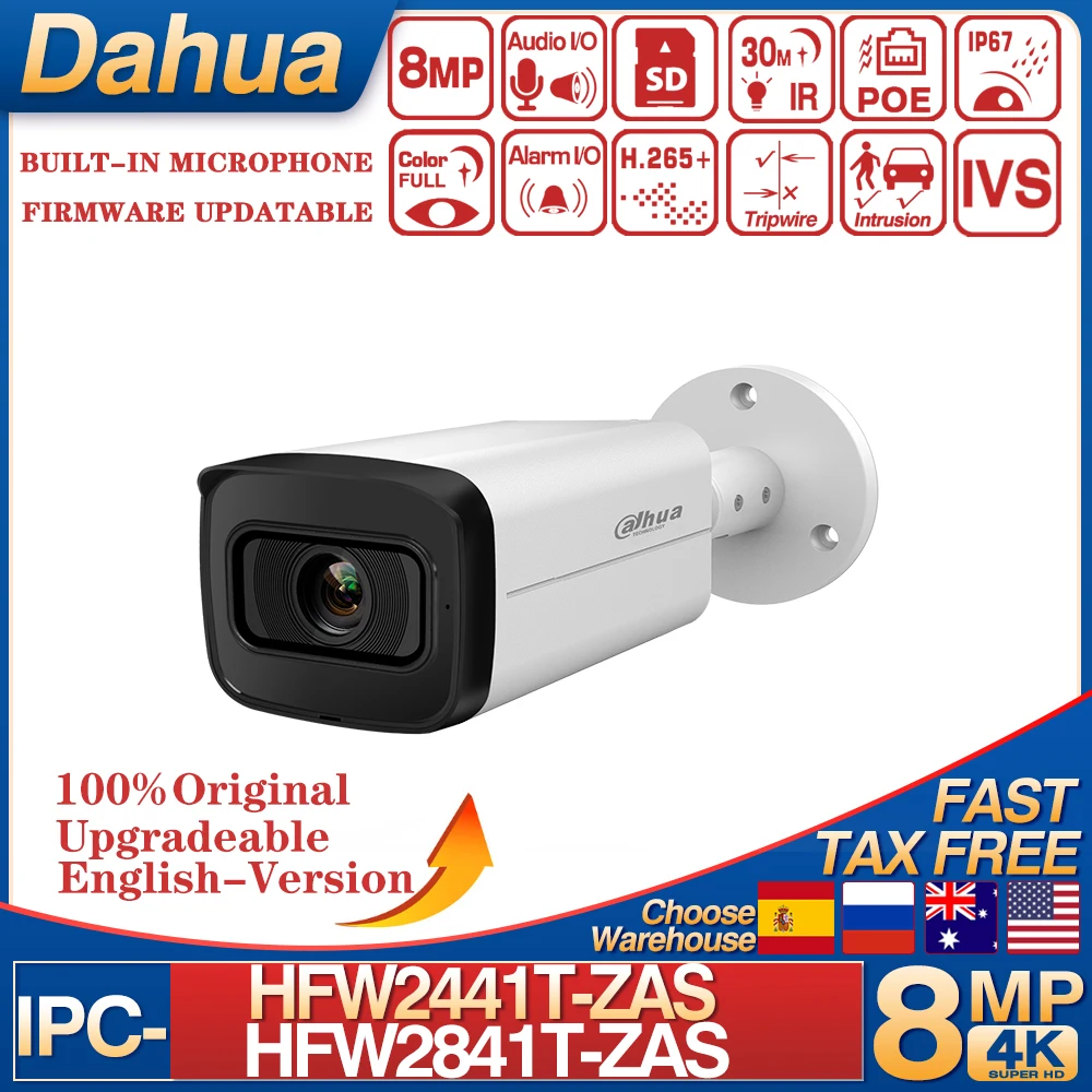 dahua camera de rede bala vari focal motorizada 27 mm135 mm 4mp ipc hfw2441t zas ir 60m 8mp ipc hfw2841t zas poe 01