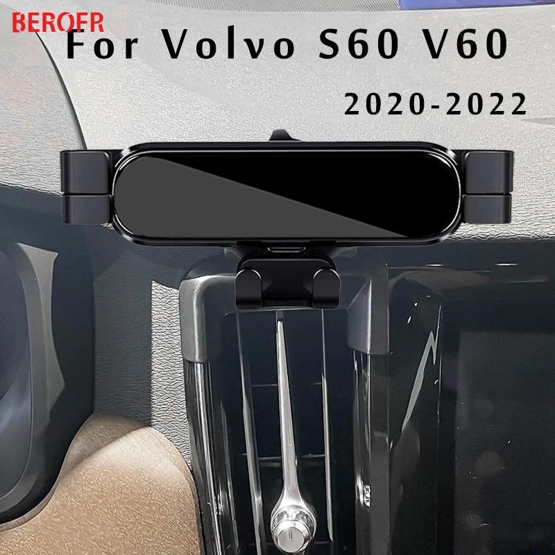 LHD Car Phone Holder For Volvo V60 S60 2020 2021 2022 Car Styling Bracket GPS Stand Rotatable Support Mobile Accessories