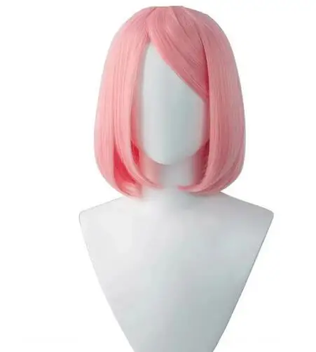 Anime Cosplay Perruque Courte avec Frange pour Homme et Femme, Cheveux Raides, Degré de Chaleur, Fibre Synthétique pour Ha