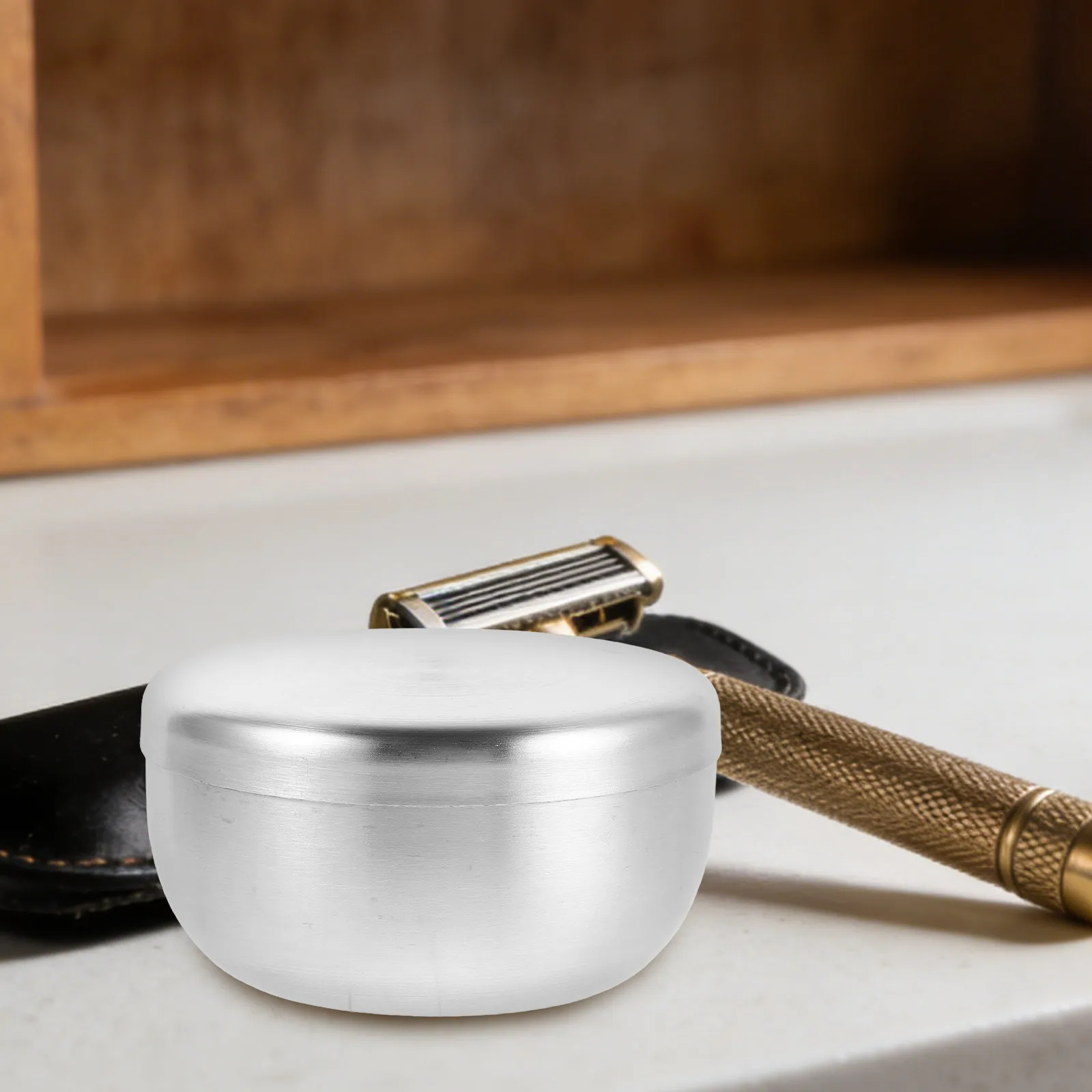 4Pcs Stainless Steel Shaving Soap Bowl Set Round Mug Lid Heavy Duty Multipurpose Beard Shaving Cream Bowl Portable Travel