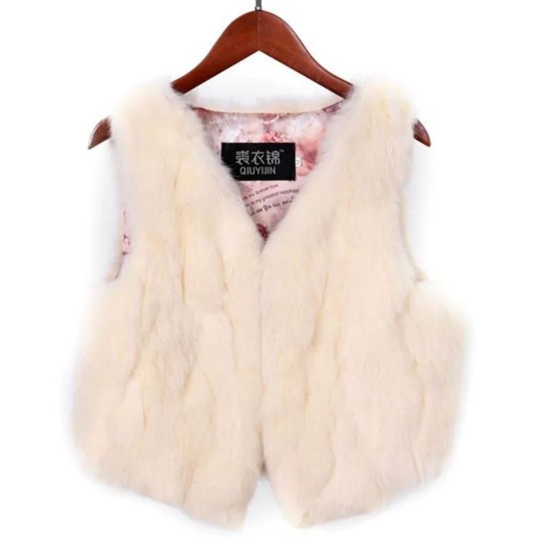 2023 New Skinny-looking Rabbit Fur Vest Women\'s Short Slim-fit Fur  Coat Clearance Sale