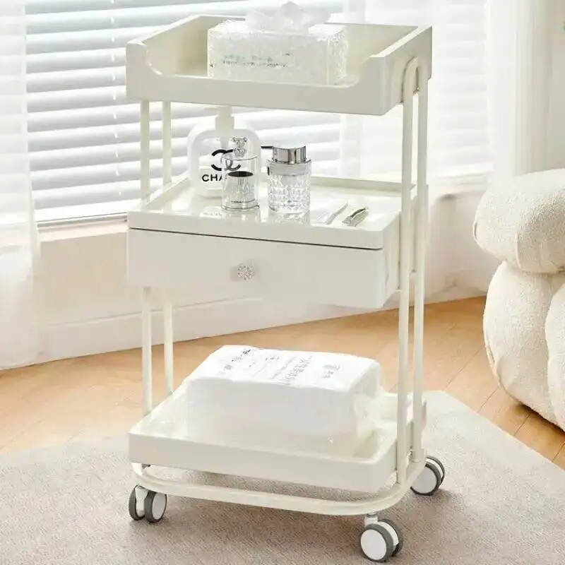 

Equipment Utility Beauty Hair White Trolley Salon Rolling Tools Cart Storage Manicure Carrello Estetica Barbershop Furniture HD