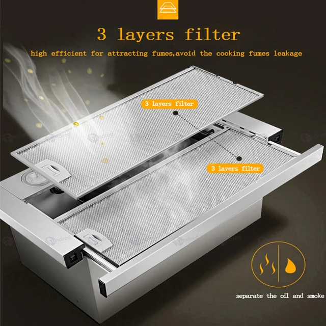 Kitchen Hood Good Reputation Copper Telescopic Pull Out  Built in Black Range Hood