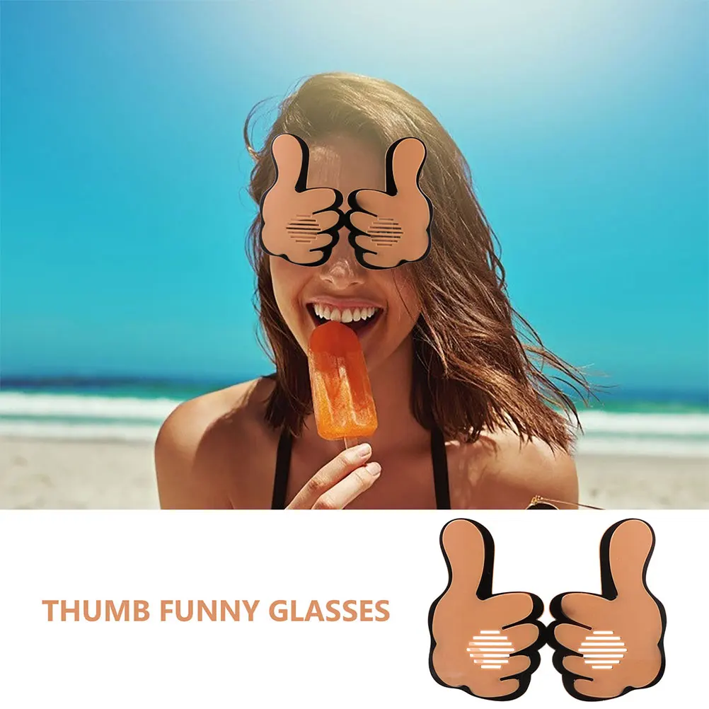 2 Stuks Nieuwigheid Bril Fun Duim Omhoog Vorm Comfortabele Fit Party Zonnebril voor Verjaardag Vakantie Evenementen Festival Accessoires Prop