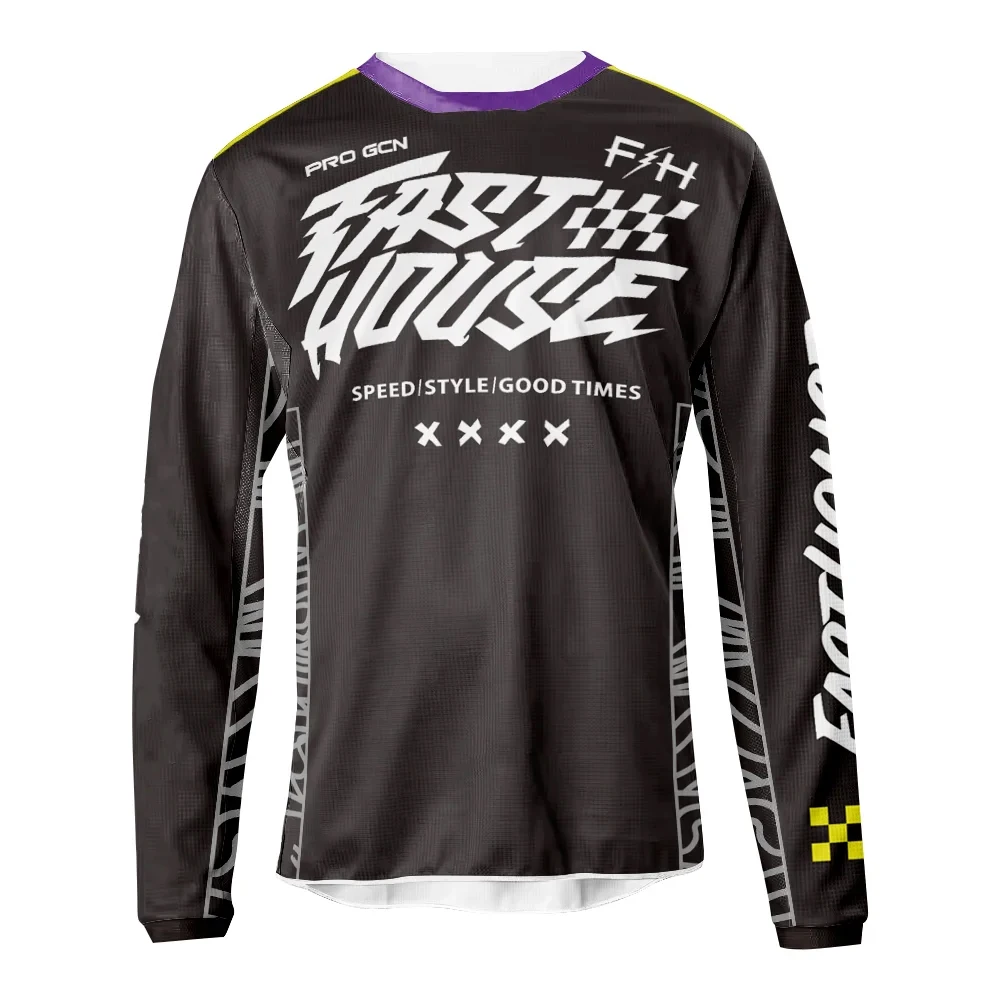 Summer MTB Road Motocross Shirt Men Breathable Mountain Bike Mtb Long Sleeve Racing  Quick-drying Cycling Jersey