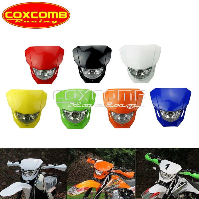 Green Off Road Racing Enduro Headlight Dirt Bike KLX KXF KX-F Headlamp For Kawasaki KX250F KX250L KX 250/450 KLX 230/300/650