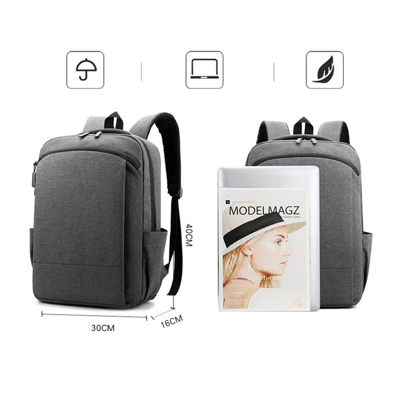 Mochila de negocios para hombre, bolsa de nailon de gran capacidad con carga Usb de 2023 pulgadas, 15,6