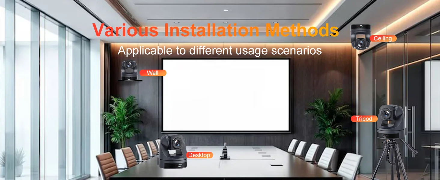 Runpu 4K/30fps Conference Camera PTZ Video 20X Zoom Ai Tracking Ptz NDI Camera USB HDMI LAN POE For Educate Live Business Meetin