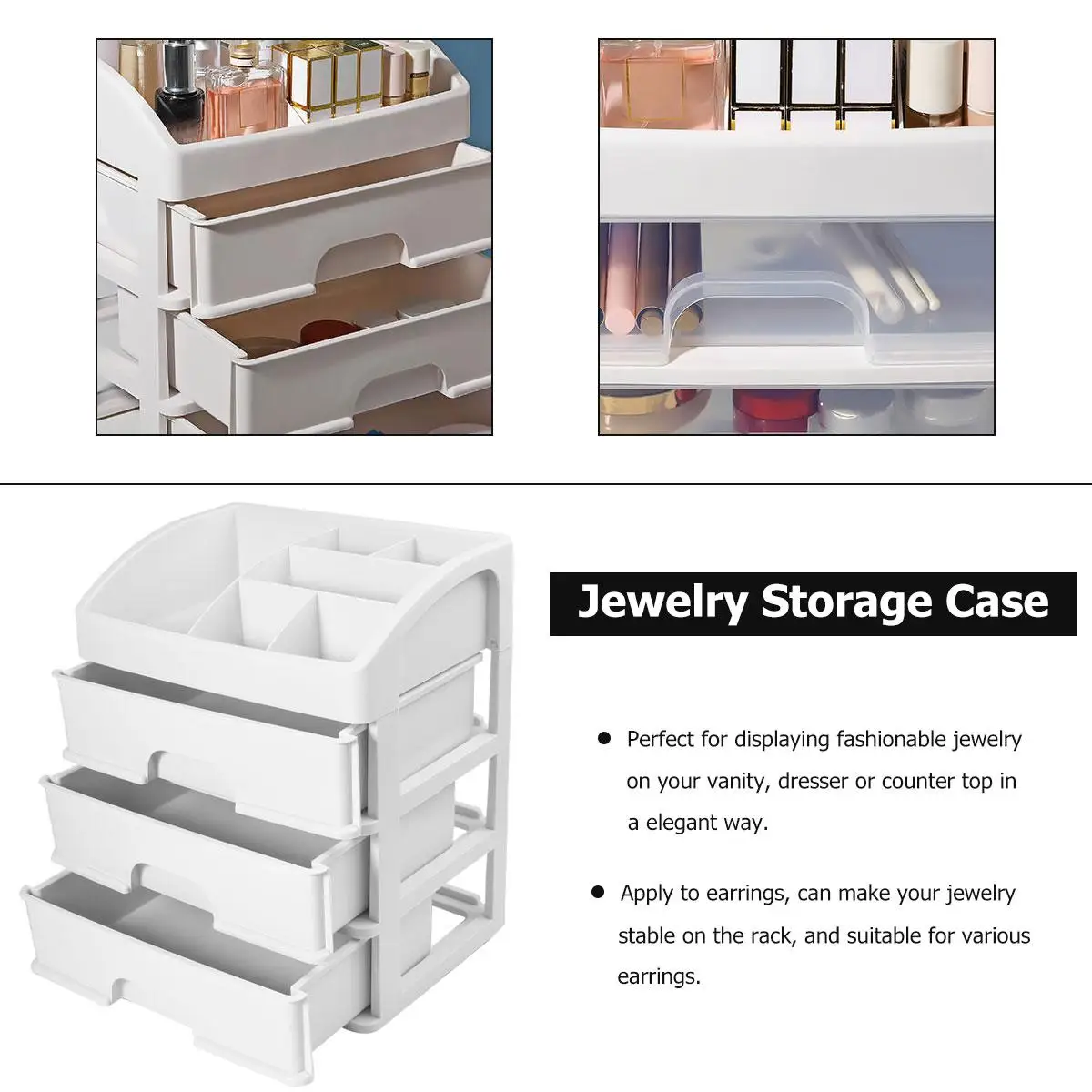 

Drawer Storage Box Makeup Case Skin Care Products Cosmetics Jewelry Bathroom Student