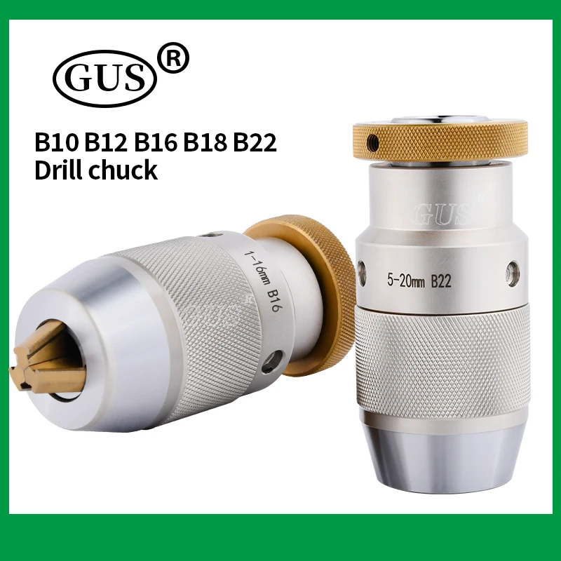 

GUS B10 B12 B16 B18 B22 Drill Chuck Automatic Self Tighten keyless Adapter Holder Taper Hole Lathe Milling Machine Drilling Tool