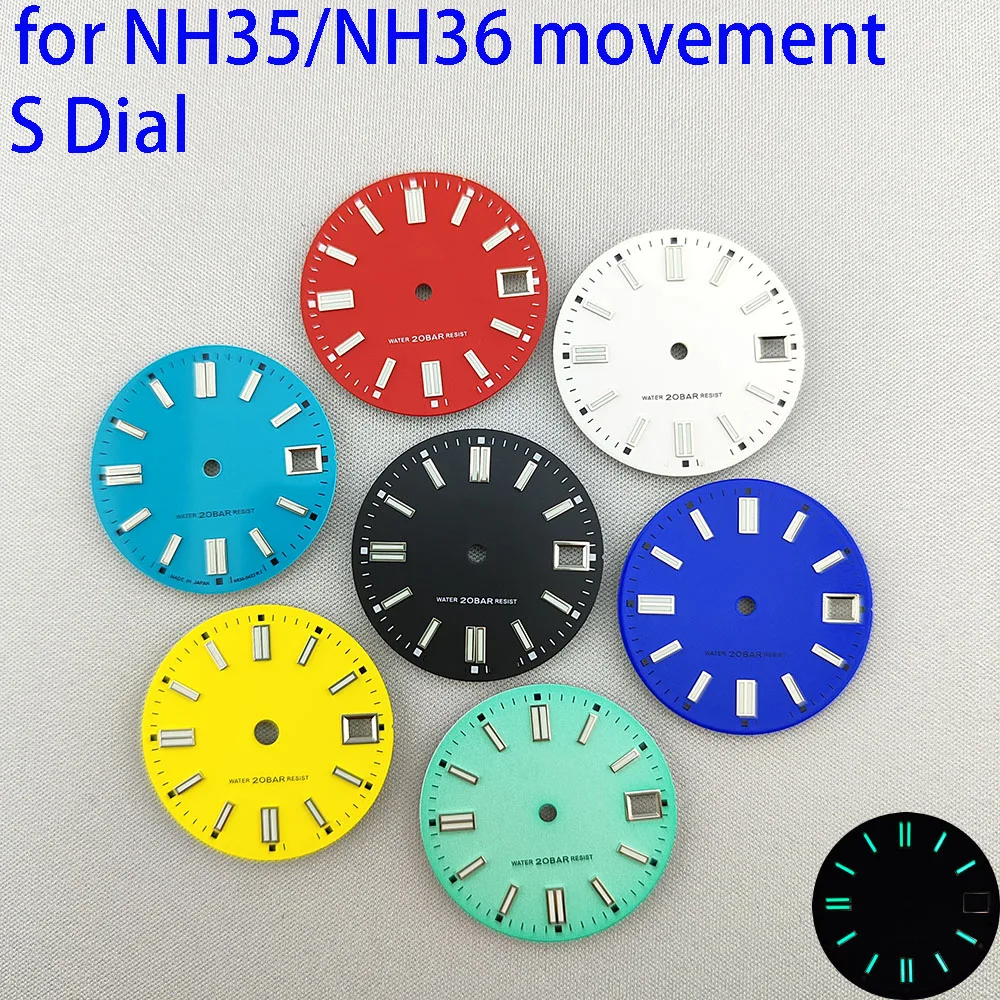 28.5mm NH35 dial S dial High Quality Sweet Candy dial Luminous dial suitable for NH35 NH36 movement watch accessories