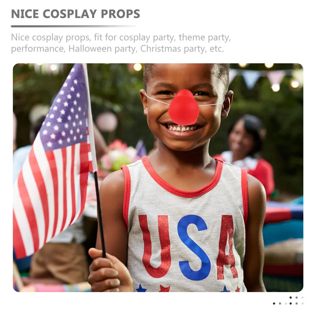 5Pcs Red Clown Nose Props Funny Halloween Cosplay Party Costume Accessory Carnival Clown Nose Party Costume Decorative Circus