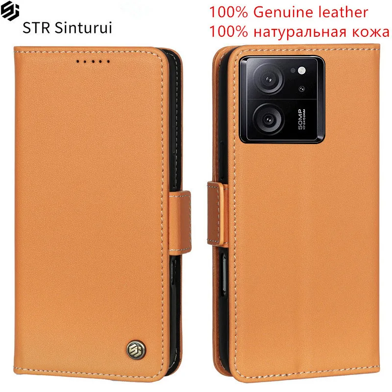 

STR Genuine Nappa grain leather card Slot Wallet Cover For Xiaomi Redmi K60 K50 Ultra Pro Gaming K50i Flip shockproof phone Case