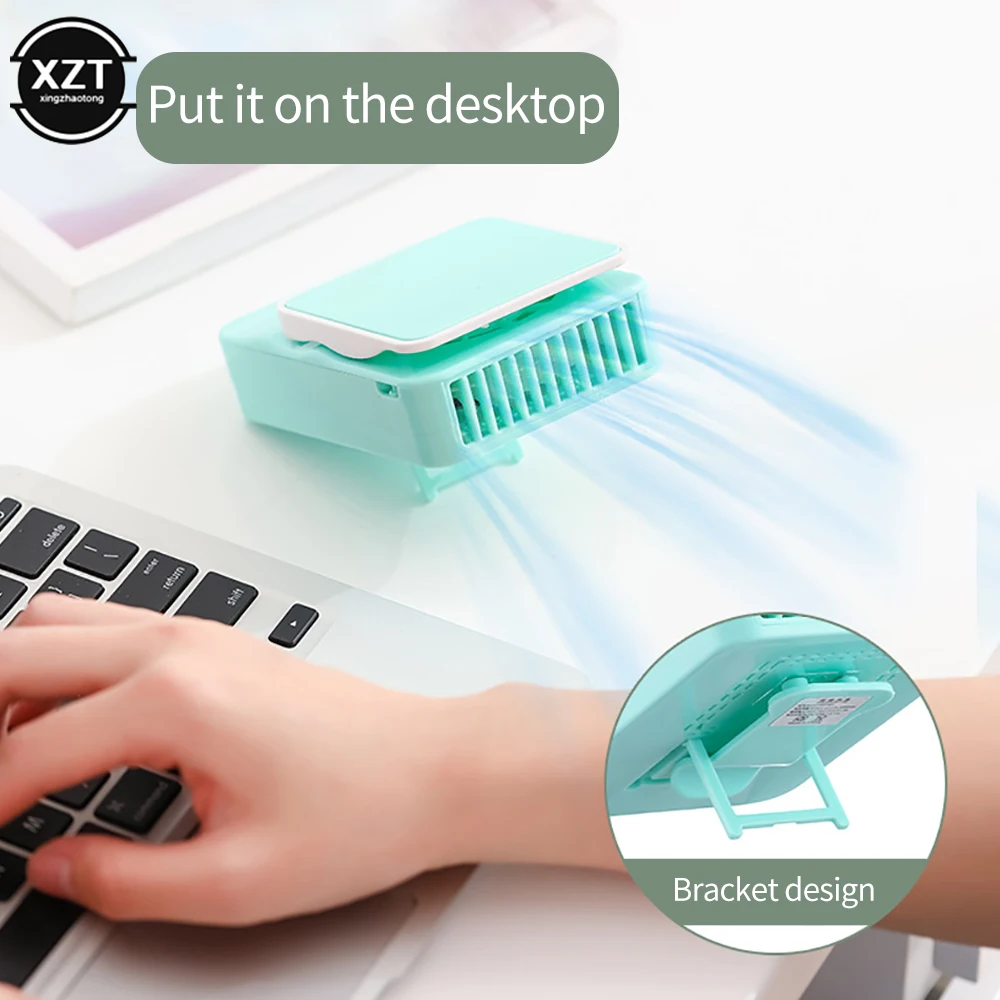 Mini Nek Koeler Kleine Hing Taille Hand Fan Pocket Kinderen Huishoudelijke Draagbare Tafel Thuis Desktop Usb Opladen Elektrische Lucht Wind