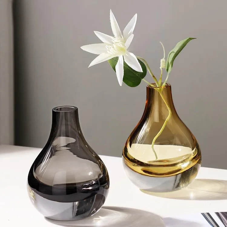 

DSA modern simple glass vase high-end light luxury living room flower arrangement dining table glazed flower ware decorative