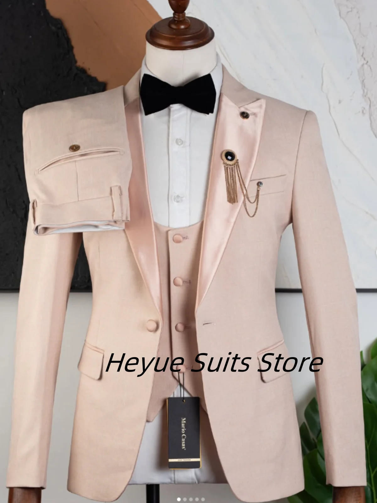 

Simple Atmospheric Fashion Men Suits Slim 3 Pieces Sets Groom Wedding Tuxedos Customized Male Blazers Formal pantalones hombre