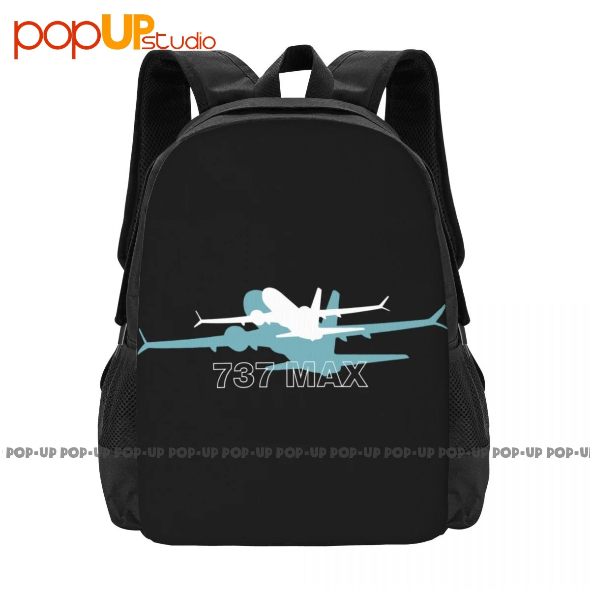 Boeing 737 Max Shadow Backpack Large Capacity Vintage Schoolbag 3d Printing Multi-function