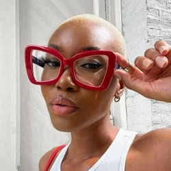 Newlarge-frame polygonalirregular flat-frameglasses fashion women's butterfly frame glasses fashion anti-blue light qlasses